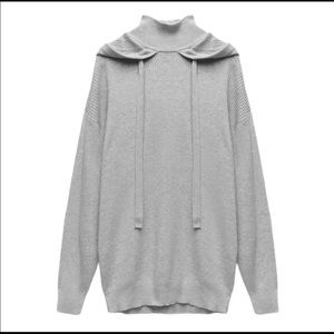 Zara hooded knit sweater